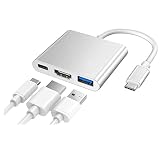 ACTC Type-C HDMIアダプター 3-in-1 4Kサポート MacBookなど対応 デジタルAVマルチポートアダプター タイプc HDMIポート 急速 iPad アダプターハブ HDMI-4K HDMI出力