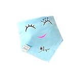 ブルー笑顔、赤ちゃんのために4本の赤ん坊のネッカチーフ/唾液タオル、ピュアコットン