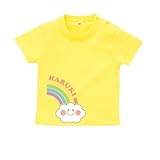 BabyChips 虹(名入れ半袖ベビーTシャツ) 160 イエロー