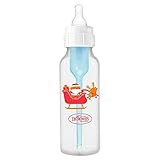 Dr. Brown's 8 Ounce Holiday Christmas Bottle - Comes with 1 Level-one Silicone Nipple, 1 Two-piece P