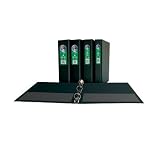 Aurora GB Elements Ultra Binder 2 Inch Round Ring 8 1/2 x 11 Inch Size Black Linen Embossed Eco-Frie