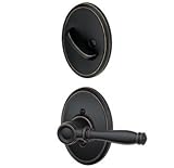 Schlage f94-bir-716-wkf Aged BronzeダミーHandleset with Birminghamレバー、ウェイクフィールドローズ内側のみ