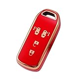 [YANMW] N-BOXキーケース適合ホンダ N-BOXキーカバー N-ONE N-WGN N-ワゴンNBOXカスタム N-VAN JF1 JF2 JF3 JF4 スマートキーケースキーホルダー 4ボタン (レッド)