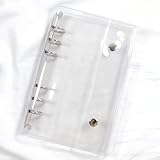 シール帳 バインダー A6 M5 A7 3サイズ選べる クリア シールバインダー シール帳 透明 女の子向け 手帳・アルバム・収納用 ダブルボタンデザイン DIY活用 (A6)