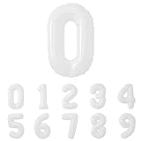 regalo バルーン ナンバー ホワイト 数字 ナチュラル シンプル 風船 白 飾り付け 装飾 記念日 (ホワイト0)
