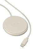 エレコム ワイヤレス充電器 Qi 正規認証品 コンパクトサイズ 5W ケーブル一体(1m) 滑り止めパッド 動作確認用LED USB充電器は別売り ベージュ W-QA25BE