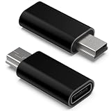 Type-C to ミニUSB アダプター 2個パック Type-C (メス) Mini USB (オス)アダプター 充電とデータ転送 MP3/MP4 デジカメ ドライブレコーダーなど 変換アダプター (ブラック)