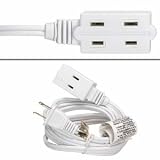 6Ft 3-Outlet Power Extension Cord White 16AWG/2 [並行輸入品]