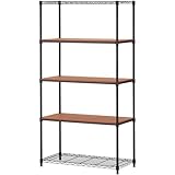 オフィスコム 法人様向け シェルゴ スチールラック 5段 耐荷重500kg 幅1215×奥行460×高さ1740mm ブラック SHERGO-1218-5-S-BK