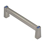 Wisdom石412196sn-dbロングサテンニッケルでダークブルークリスタルキャビネット引き出し、3 – 3 / 4 "