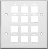 Morris 88172 DataComm Wall Plate for Keystone Jacks and Modular Inserts, 12 Ports, White [並行輸入品]