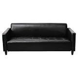 UNE BONNE(ウネボネ) 北欧 モダン 布製 2人掛け リクライニング　ふわふわオシャレ ファブリックソファ PVC_BLACK