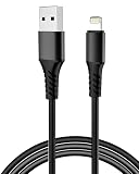 ProZero iPhone 充電ケーブル MFi認証 ライトニングケーブル 2.4A急速充電 シリコン製 柔らかい 断線防止 (1.5M, ブラック)