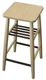 【椅子や小物置きとして使える】 カフェ風 棚付 木製スツール カウンターチェア 完成品 (ナチュラル/NA)