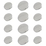 LIANHATA ボタン 12個セット 銀ボタン 補修 アクセサリー カフス スーツ ジャケット用 裁縫用 ハンドメイド (シルバー，10+18mm)