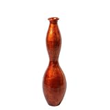 Essential D?cor Entrada Collection Lacquer Bamboo Vase, 21.5 by 6.3-Inch, Reddish Orange [並行輸入品]