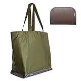 折るトートORUtote しっかり底の折畳みエコバッグ (ダークブラウン＆グリーン)