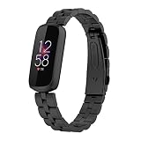 for Fitbit Luxe バンド 交換用 ステンレス スポーツウォッチストラップ Fitbit Luxe special edition 対応 (ブラック)