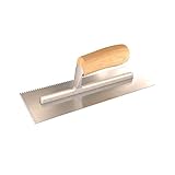 Bon 14-291 11-Inch by 4-1/2-Inch V Notched Trowel with 1/2-Inch Width and 1/2-Inch Depth Wood Handle