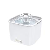 Dadypet ペット給水器 自動給水器 水飲み器 小型犬用 小型猫用 循環式給水器 活性炭フィルター付き 超静音BPAフリー 2L大容量（ホワイト）