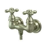 Elements of Design DT0318AX Hot Springs Wall Mount Clawfoot Tub Filler, 4-3/4' in Spout Reach, Satin