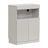 クロシオ 鏡面モダンファックス台 ホワイト 幅60cm 完成品 奥行31cm高さ80.5cm 電話台