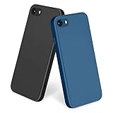 i-Phone SE 第2世代、i-Phone7 i-Phone8 ケース 衝撃吸収 レンズ保護 傷つけ防止 4.7インチi-Phone SE2 i-Phone 7 8用カバー (画面サイズ 4.7 インチ, ブラック+紺)