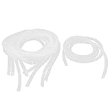 XDiscount　スパイラルチューブ　配線チューブ　スパイラルラップ　スパイラルケーブル　1.6M　プラスチック　ホワイト　５本入り
