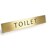 Black Box Buzz 真鍮 トイレ用 ドア プレート 「 TOILET 」 12x2cm 日本製