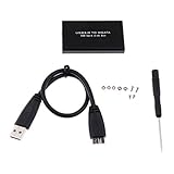 KESOTO アルミニウム　MSATA →USB3.0 外付けSSDエンクロージャアダプタケース　SSD 6GB/S用　全2色 - 黒
