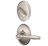 Schlage f94-bir-619-wkfサテンニッケルダミーHandleset with Birminghamレバー、ウェイクフィールドローズ内側のみ