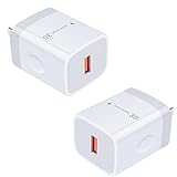 USB充電器 QC3.0対応 18W 急速充電 ACアダプター PSE認証 軽量コンパクト iPhone Android対応 (2個セット・ホワイト)