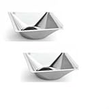 Qualways Stainless Steel 11 Oz Bowls Set of 2, Square shaped bowls set of 2 by Private Label