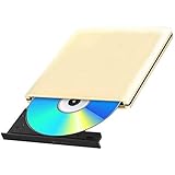 ブルーレイドライブ 外付 USB3.0 bdドライブ Blu-Ray CD/DVD読み込み CD/DVD書き込み可能 BD再生Windows/Mac OS対応 Type-Cアダプター付き (ゴールド)