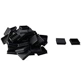 uxcell チューブインサート プラスチック製 正方形 リブ付き 80 x 80mm チューブインサート パイプ チューブ エンド カバー キャップ 家具 滑走 椅子 テーブル 脚 フロアプロテクター ブラック 40個入り