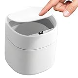 ozgram ミニダストボックス 【プッシュ式】 【ホワイト】 卓上 ふた付き ゴミ箱 くず入れ スリム コンパクト 自宅 オフィス キッチン トイレ 洗面所 車内 ABS PP素材