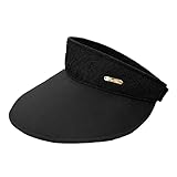 [芦屋ロサブラン] 100％完全遮光 99％ではダメなんです レースポケッタブルバイザー UVレディース 帽子 コンパクト 020146-000 (シャンブレーブラック)