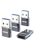 FONVOi 安心選択 Type-C USB 変換アダプタ 超小型 変換コネクタ USB3.0 対応 急速充電対応 5Gbps 高速データ転送 USB-A（オス）4 個仕様/USB-A（オス）to USB-C（メス）