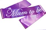 A Mum To Be Satin Sash Purple/White by Shower My Baby