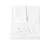 PETIT PRAIA Amour Embroided Set of Sheets for Cot (60 x 120 cm) by Petit Praia