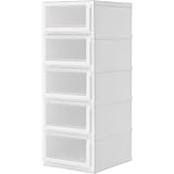 LOWYA （ロウヤ） 国産 チェスト 収納ケース 衣装ケース 重ねてスライド可能 5段 幅35cm クリア おしゃれ 新生活