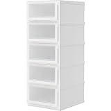 国産 チェスト 収納ケース 衣装ケース 重ねてスライド可能 5段 幅35cm クリア