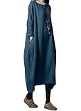 [Yino] 新8色入 長袖 春 秋 冬 ロングワンピース レディース ワンピース チュニック マキシ丈 トップス 大きいサイズ ゆったり リネン 体型カバー 着瘦せ お洒落 旅行