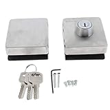 B Blesiya ドアロック　ガラス　ステンレススチール製　高品質　耐久性　ステンレス　シルバー