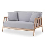 【10月限定価格】 LOWYA ソファ ソファー 2人掛け 2.5人掛け 二人掛けソファ ファブリック 天然木 グレー