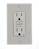 Leviton GFTR1-GY SmarTest Self-Test SmartlockPro Slim GFCI Tamper-Resistant Receptacle with LED Indi
