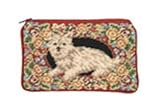 123 Creations C499CC-4.5x7 in. B-Floral Westie Petit-point Cosmetic Purse