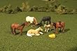 Bachmannシーンscapes-miniture figures-horses (6個/PK)Hoスケール、マルチカラー