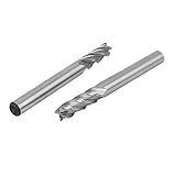 uxcell エンドミルビット カッター HSS-AL 4スパイラルフルート ストレートシャンク 切削直径6．35mm 2本入り