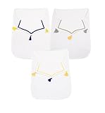 Simple Plan　ベビー　赤ちゃん　子供用　かわいい　海軍風　ネイビー　フリンジ　汗取りパット　3枚セット　100%綿製　柔らか　無添加ガーゼ生地　22cm*44cm (B)